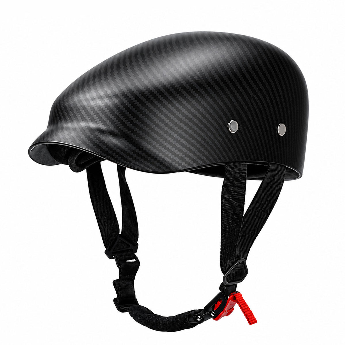 Retro-style carbon fiber beret-style motorcycle helmet-I285
