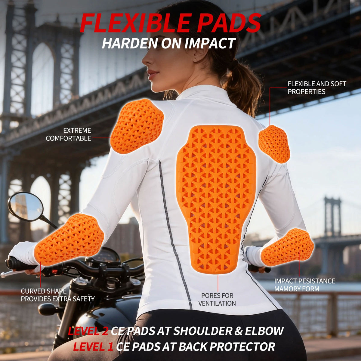 CE Women's Slim Fit Motorcycle Riding Suit with Removable Protective Pads-J35