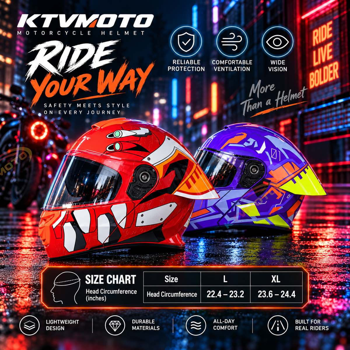 Full-face modular motorcycle helmet with dual visors-I286
