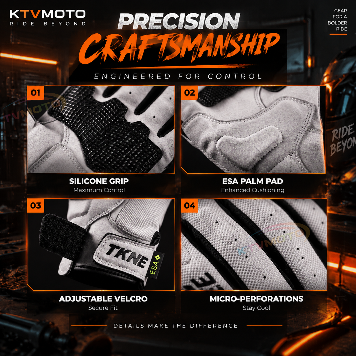 KTVMOTO Breathable Motorcycle Gloves with Anti-Slip Grip-G59