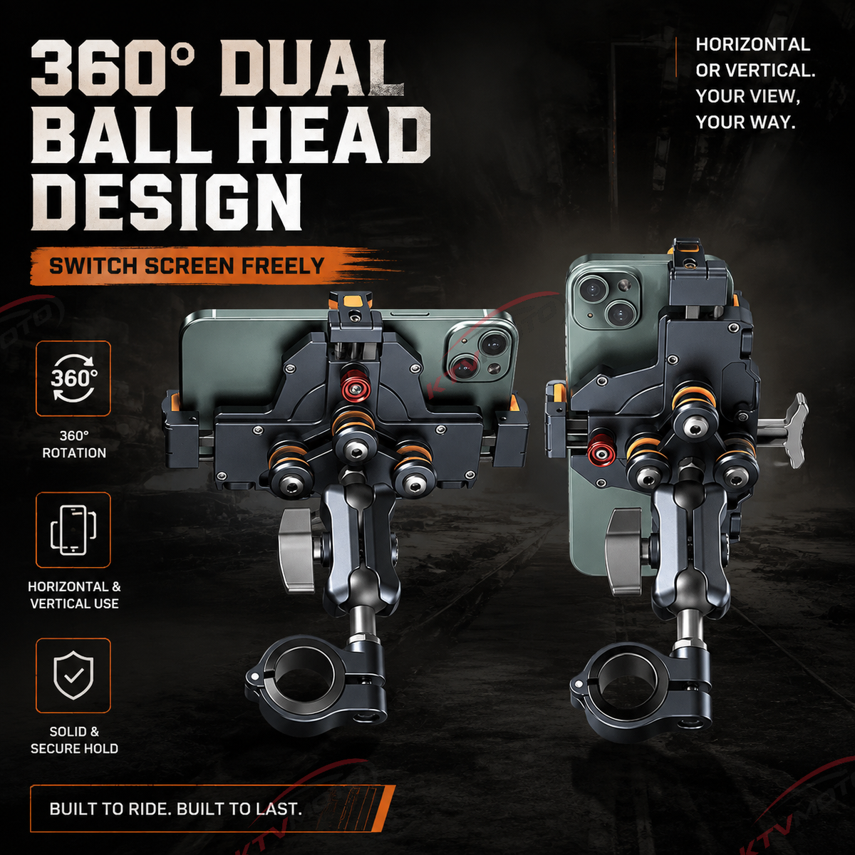 đ„Aluminum alloy double shock absorption mobile phone holder-M27