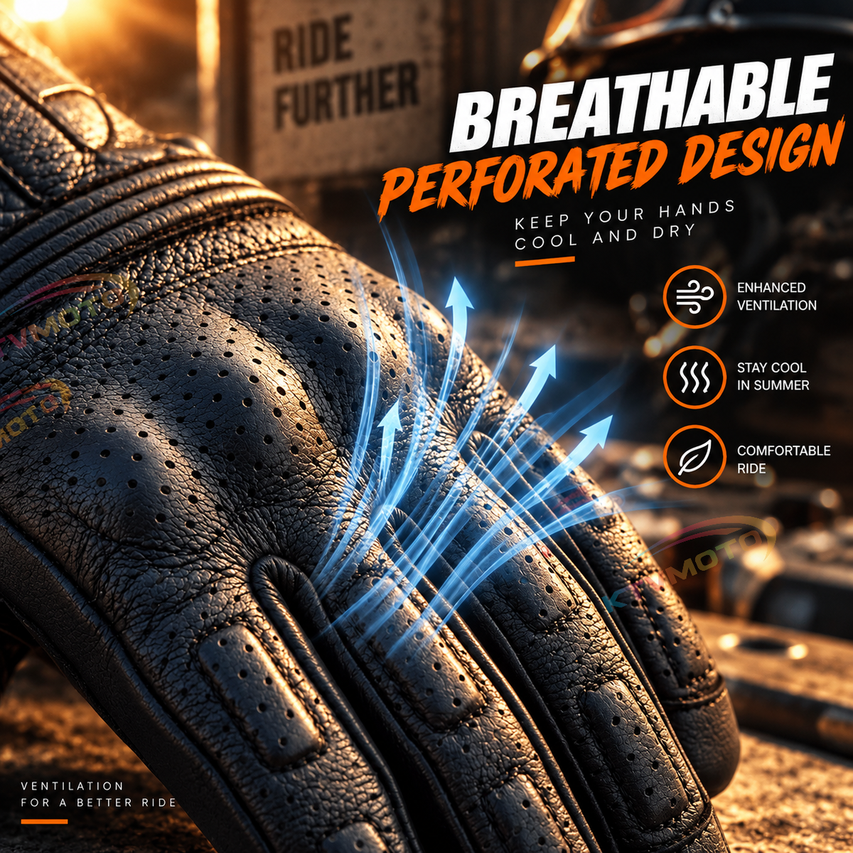 KTVMOTO Genuine leather retro motorcycle riding gloves-G89