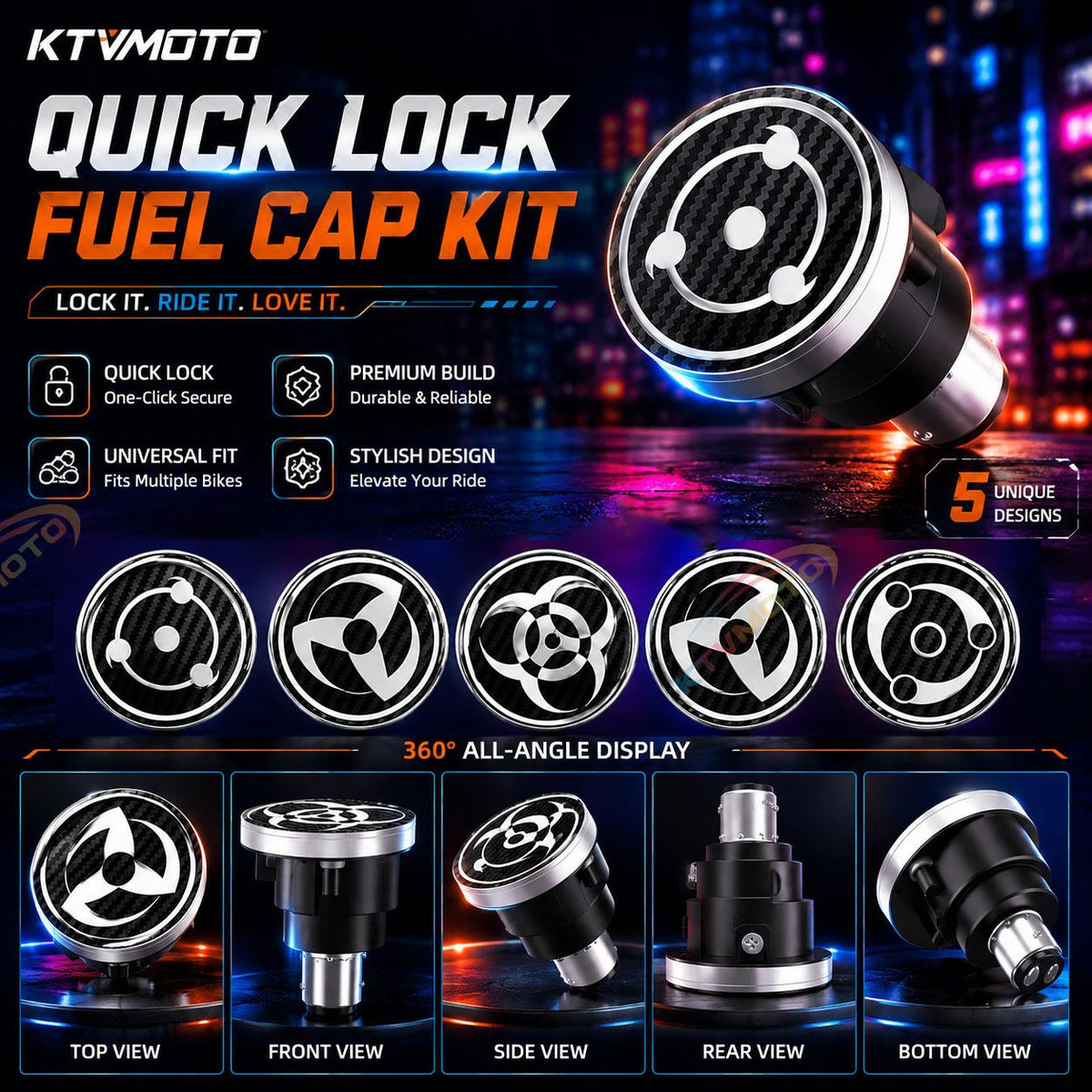 Motorcycle Rear Vortex-Style Multicolor LED Modification Light-D22
