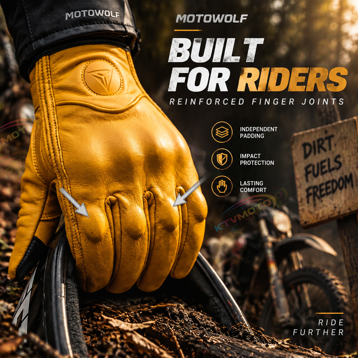 KTVMOTO Full-Finger Off-Road Motorcycle Gloves – Windproof | Breathable-G63