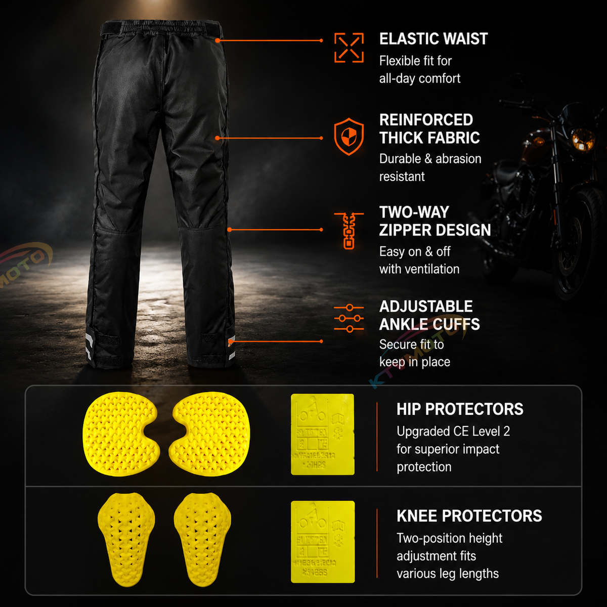 CE Quick-on/off thermal motorcycle riding pants-J88