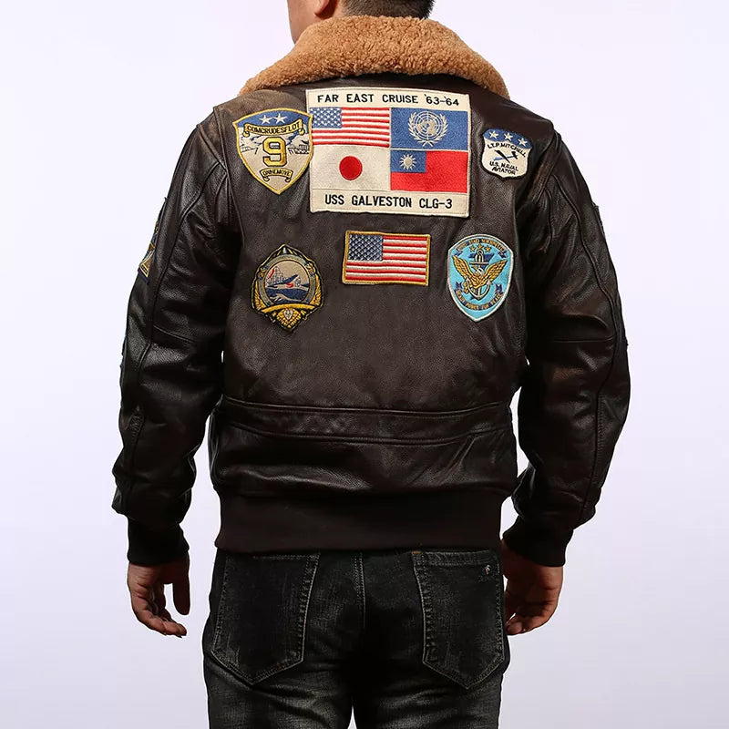 G1 flying cowhide jacket genuine leather casual jacket-A2