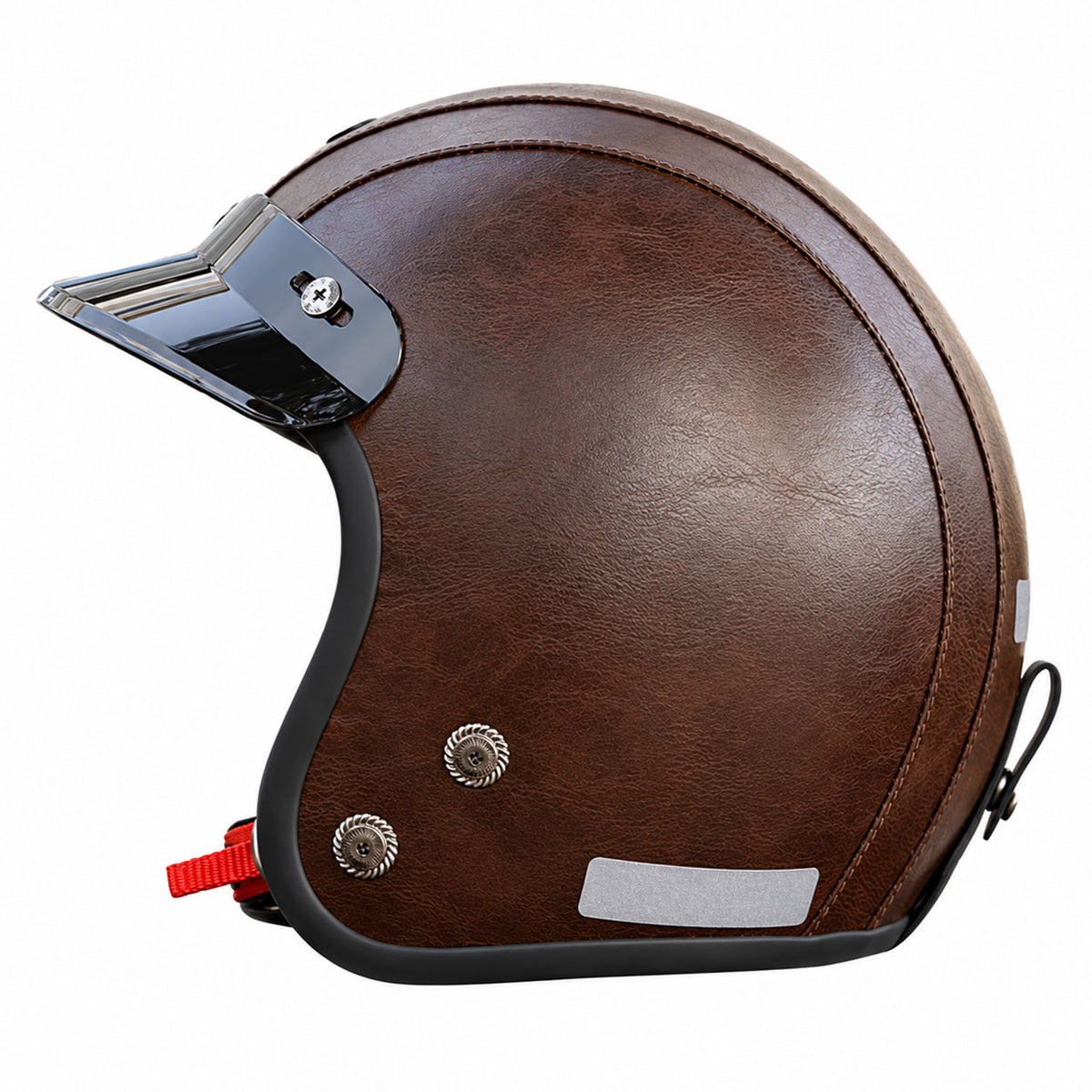 Retro-style leather-finish multi-functional modular motorcycle helmet-I284