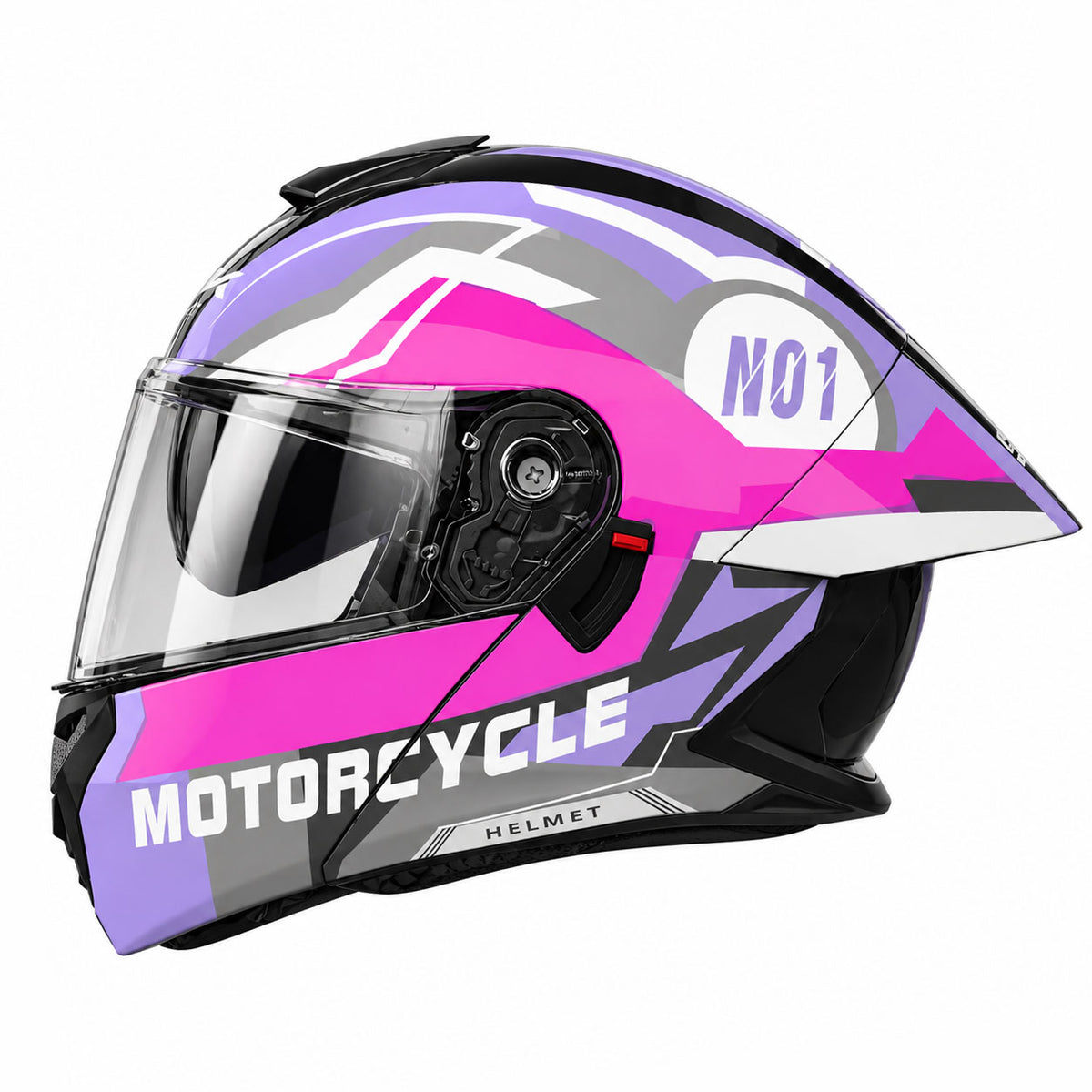 Full-face modular motorcycle helmet with dual visors-I286