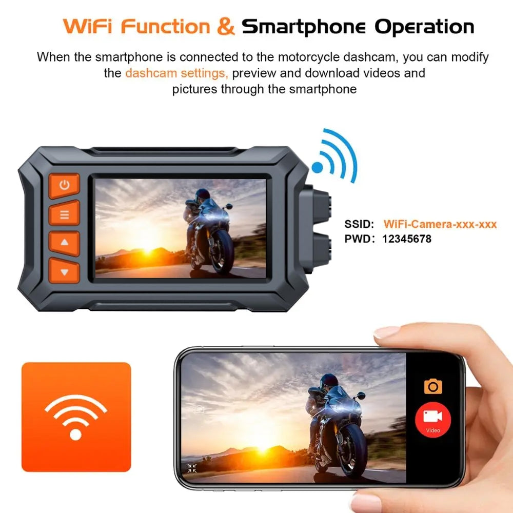 Dual Lens 1080P HD Night Vision Anti-Shake GPS Waterproof DVR Driving Recorder-F03