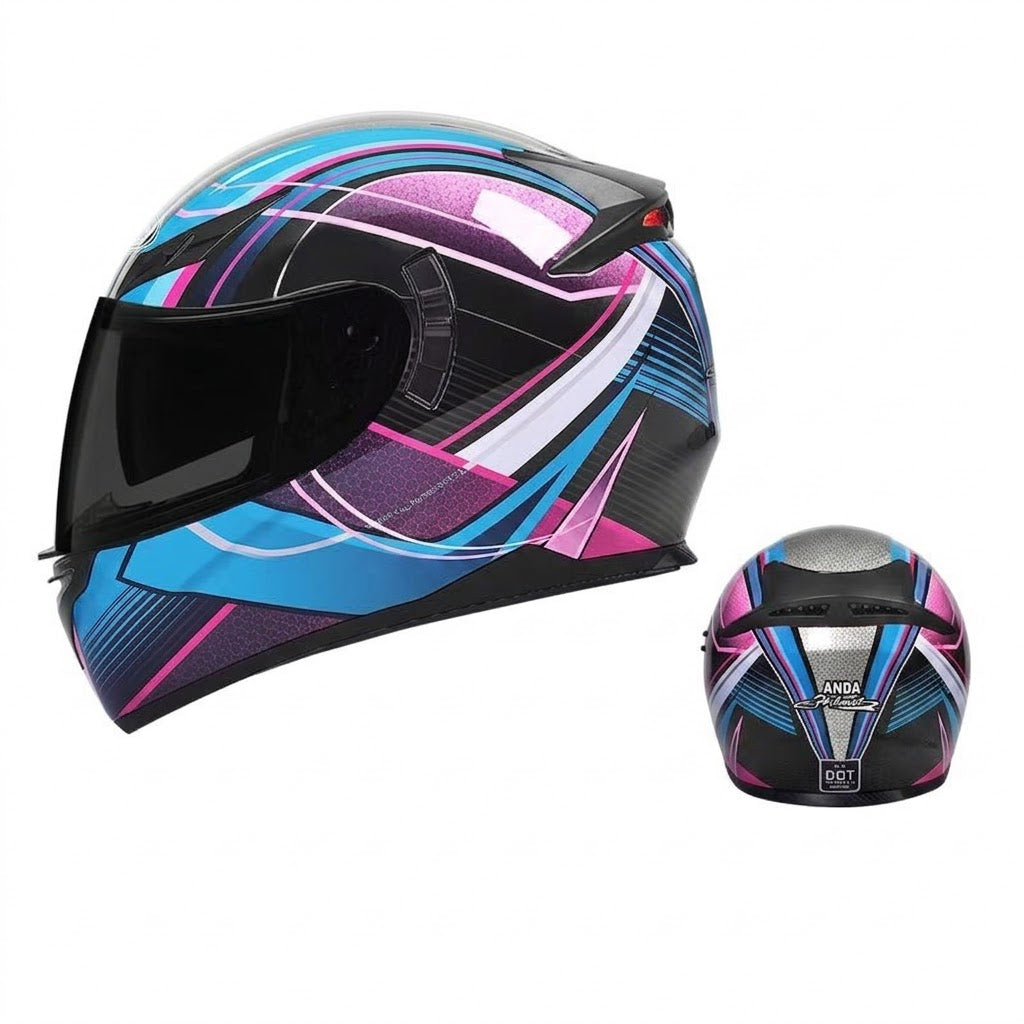 KTVMOTO Retro full-face motorcycle helmet with goggles-I91