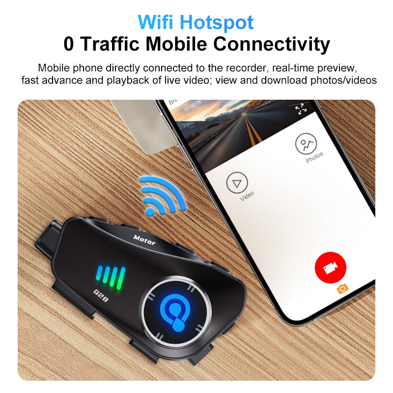 Motorcycle Wireless Camera Recorder Bluetooth Hands-free Call-L15