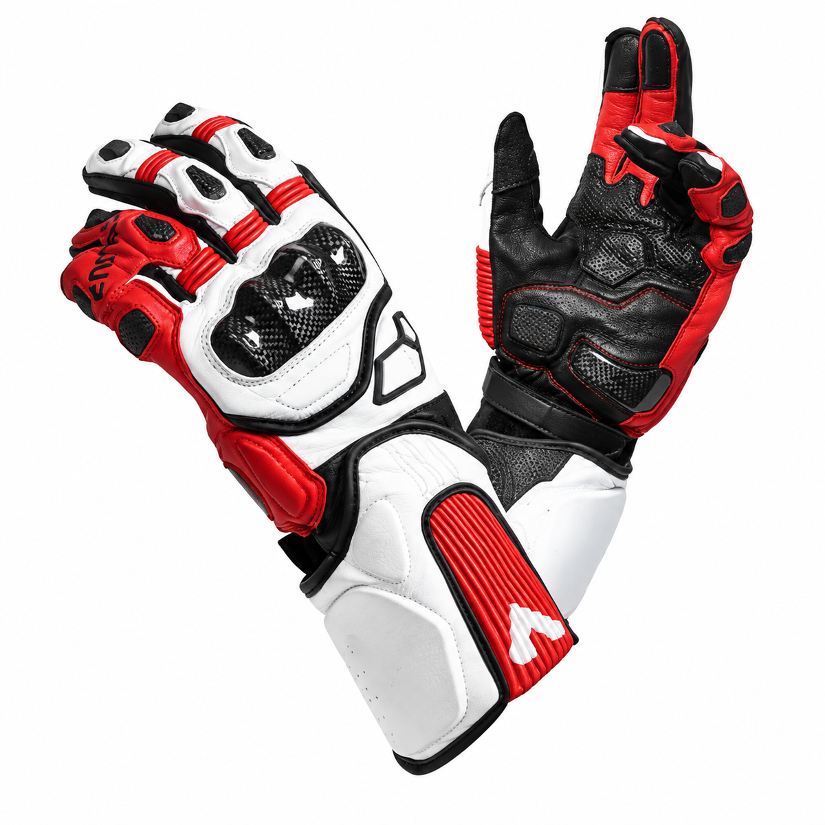 CE2 grade 3K carbon fiber genuine leather gloves - GT01