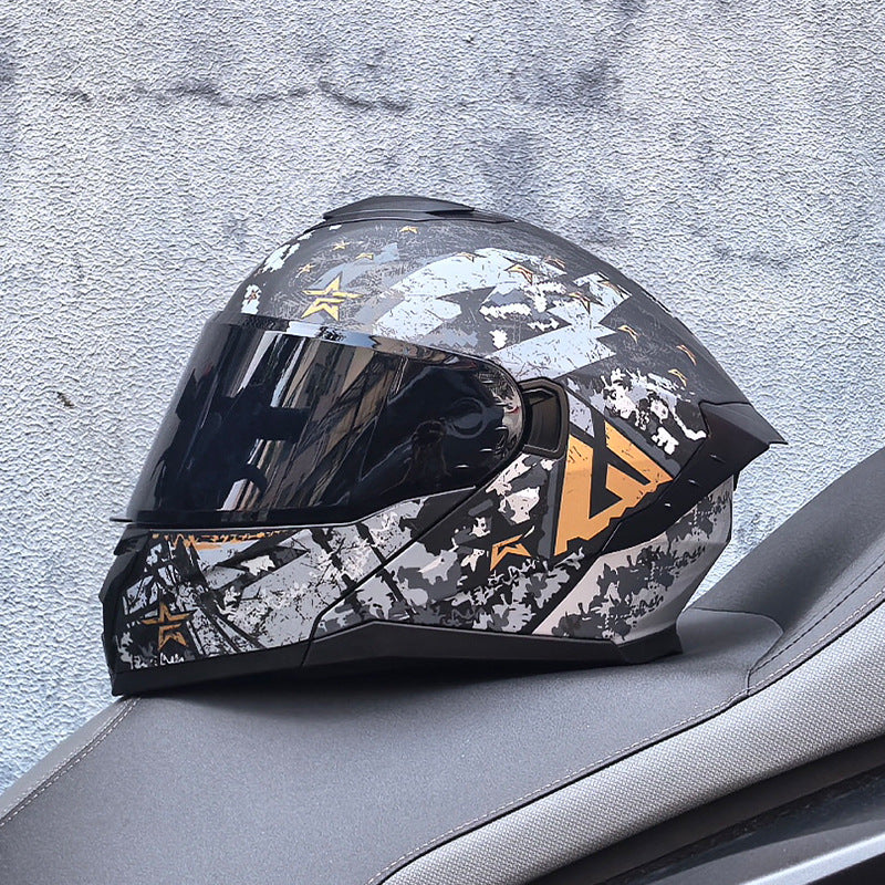 Motorcycle Flip Helmet Modular Full Face Double Visor Racing -I197