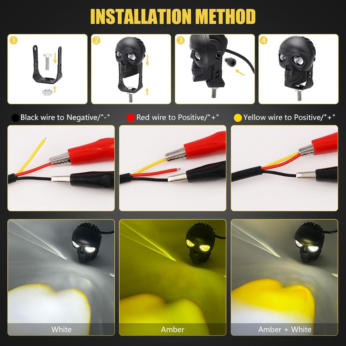Motorcycle Skull LED Fog Light-D10