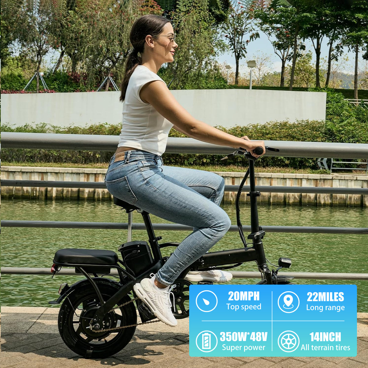 Foldable Electric Scooter with Seat and Basket - T5