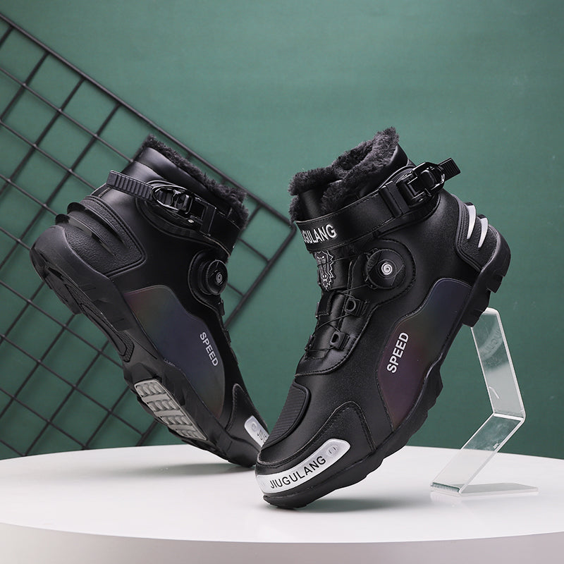 CE Certified Retro Genuine Leather Off-Road Motorcycle Boots - K15