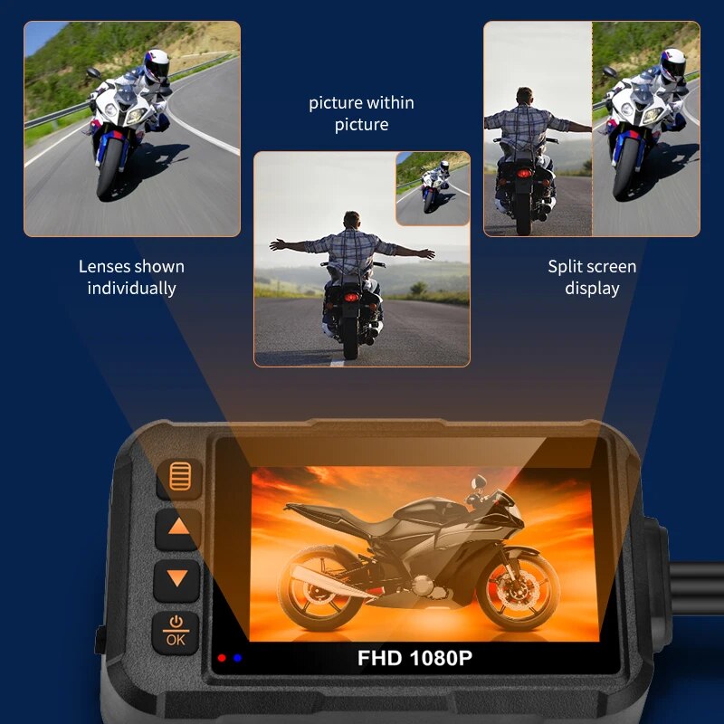 720P Waterproof DVR Driving Recorder 3.0 Inch Front and Rear Camera-P05