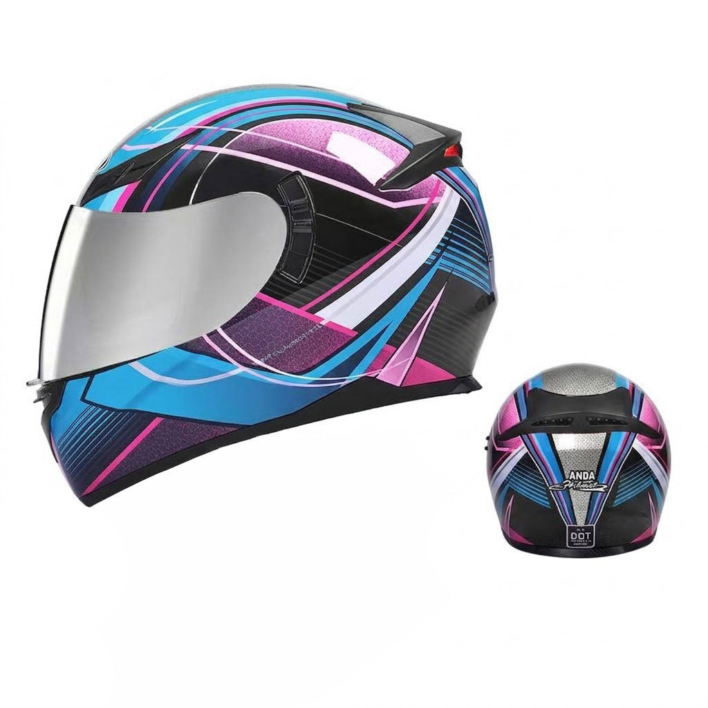 KTVMOTO Retro full-face motorcycle helmet with goggles-I91