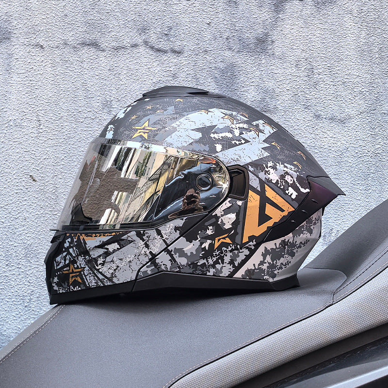 Motorcycle Flip Helmet Modular Full Face Double Visor Racing -I197