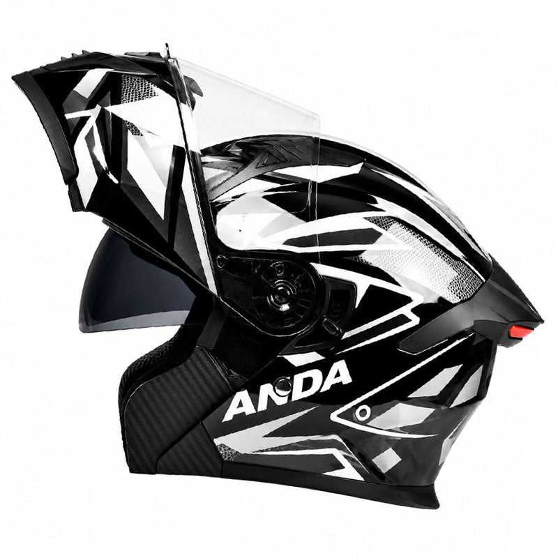 Cyberpunk Neon-Patterned Modular Motorcycle Helmet-I85