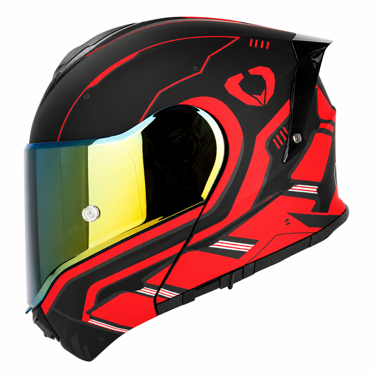 Big-Size Racing-Grade Modular Flip-Up Motorcycle Helmet with Dual-Visor Design - I288