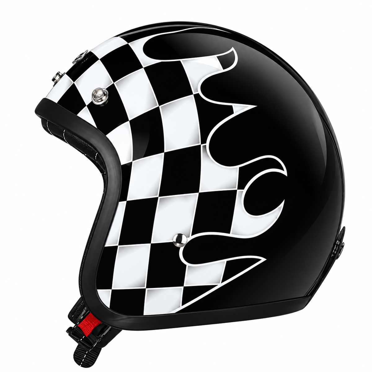 Retro Flame Pattern Convertible Motorcycle Helmet-I64