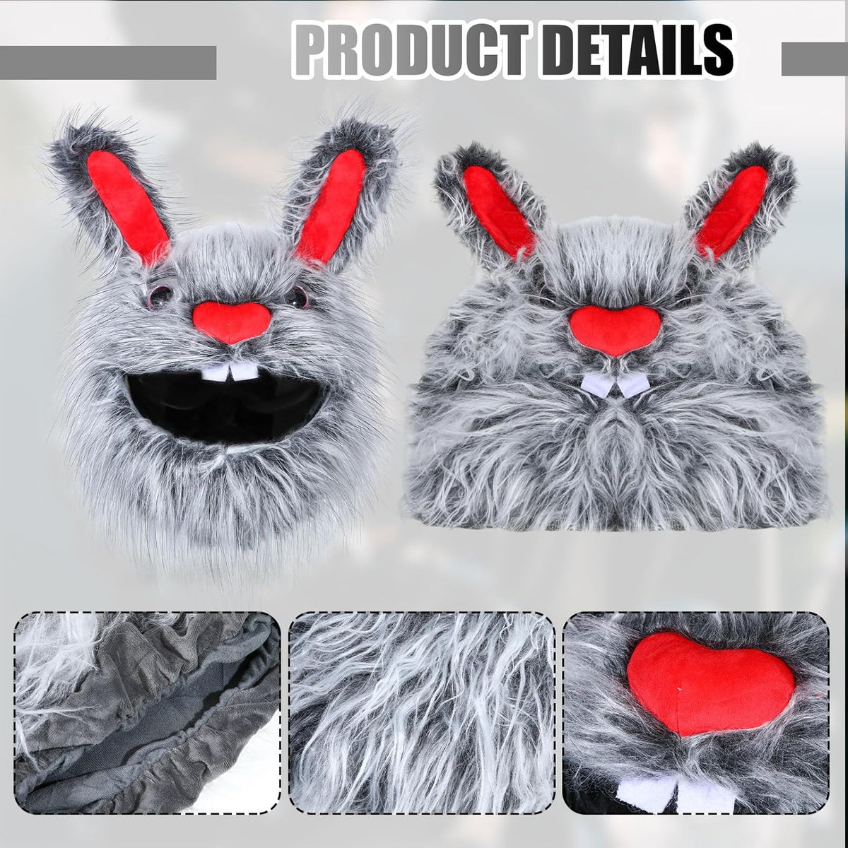 Funny motorcycle helmet covers-Angora Rabbit