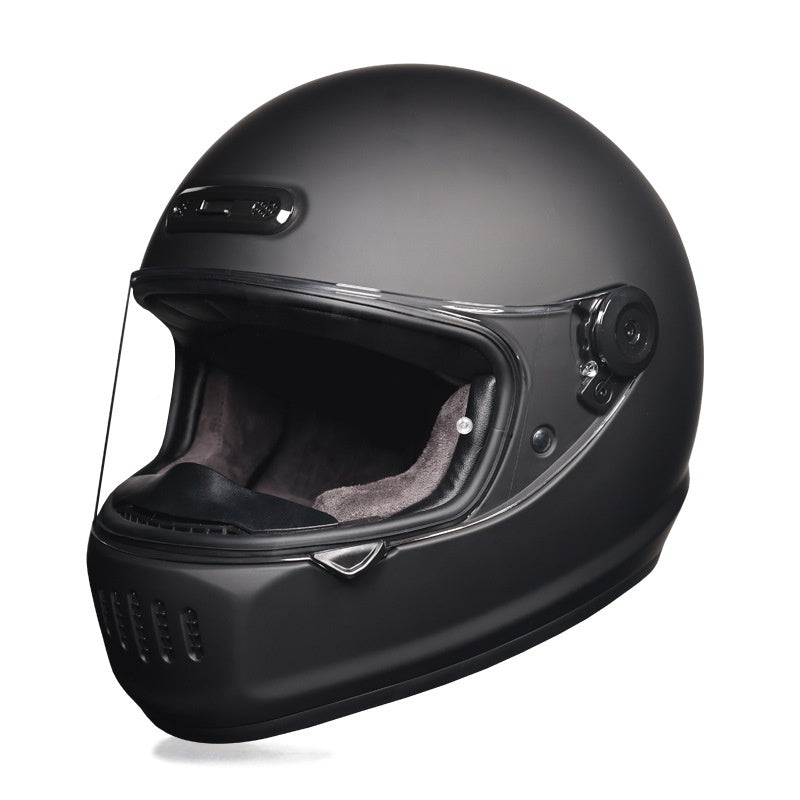KTVMOTO Retro Full Face Motorcycle Helmet with Clear Visor for Street Riding-I237