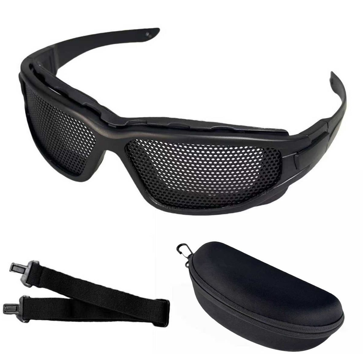 KTVMOTO Tactical Motorcycle Riding Goggles with Metal Mesh-H19