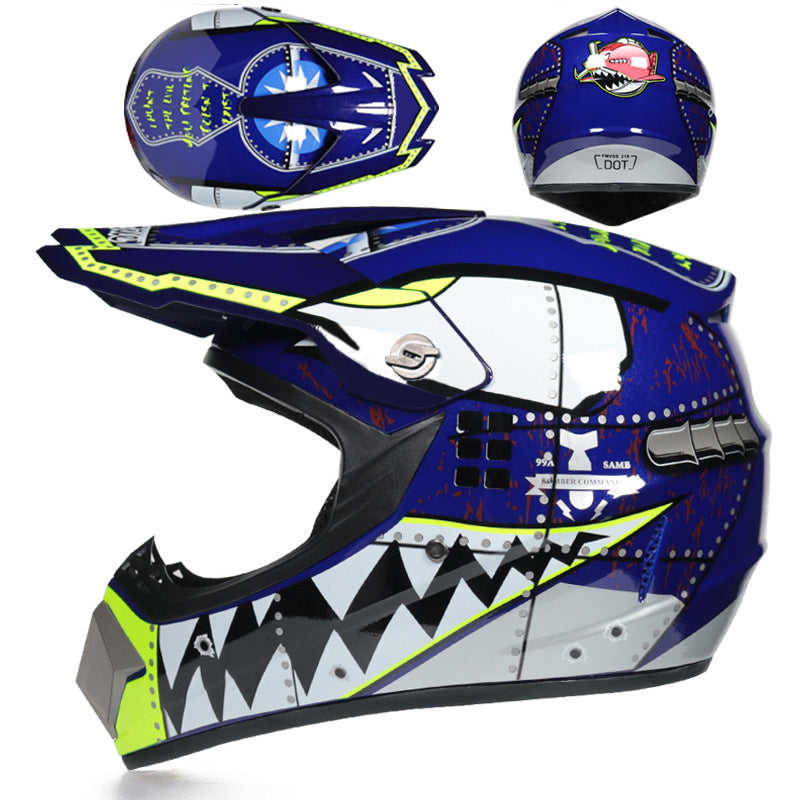 KTVMOTO Graphic Motocross Helmet with Peak Visor for Dirt Bike Riding-I233