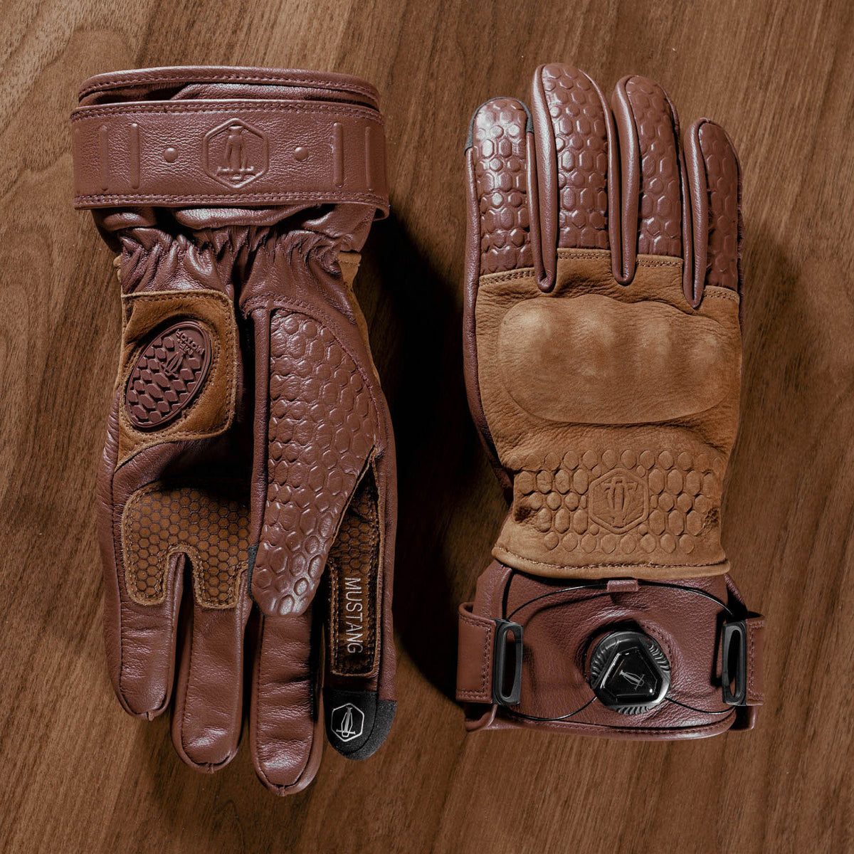 KTVMOTO Autumn/Winter Warm Retro Cowhide Motorcycle Gloves-G48