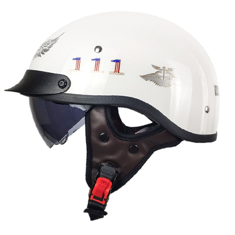 KTVMOTO Retro-style cruiser motorcycle half helmet-I13