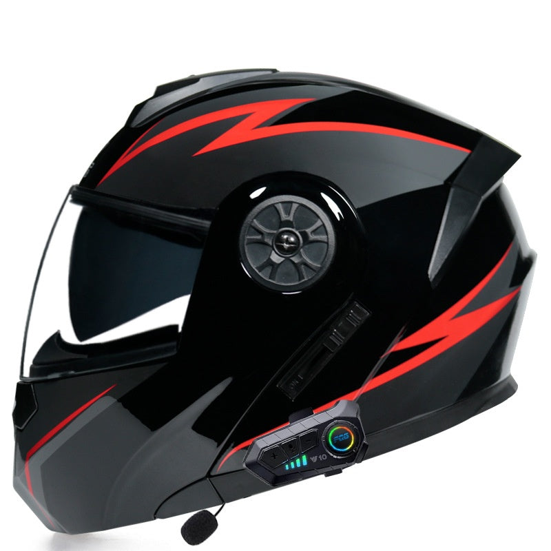 KTVMOTO Dual-Visor Bluetooth Flip-Up Motorcycle Helmet - I232