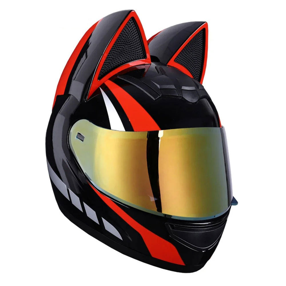 DOT certified cat ear full-face motorcycle helmet-I02