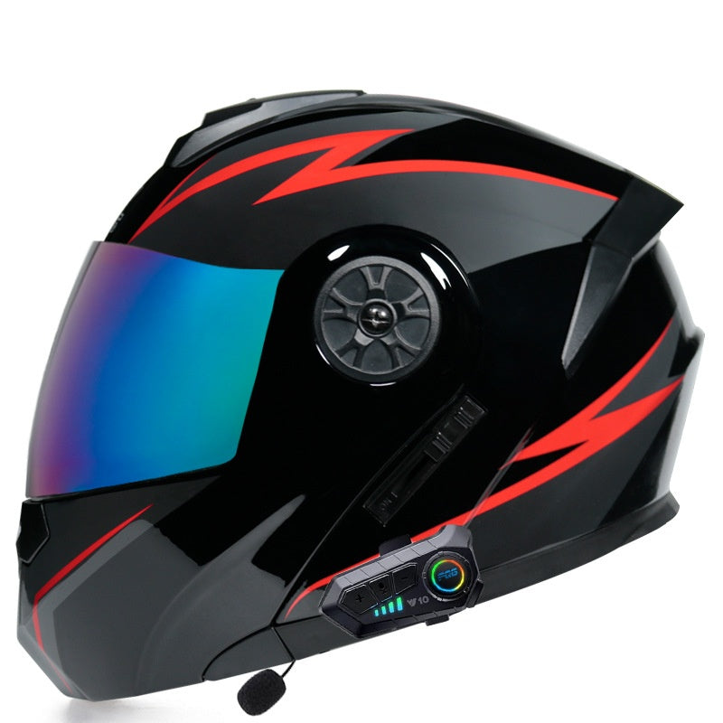 KTVMOTO Dual-Visor Bluetooth Flip-Up Motorcycle Helmet - I232