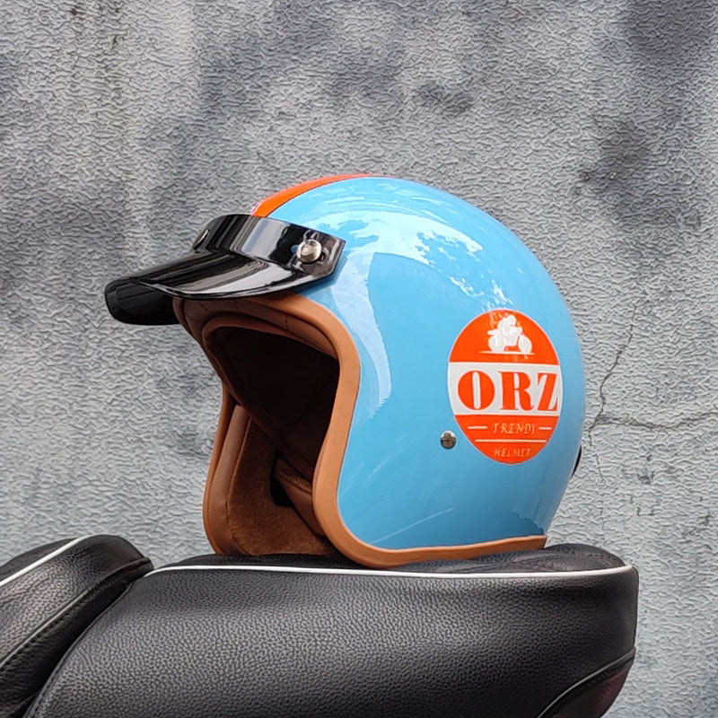 Retro motorcycle open helmet-I20