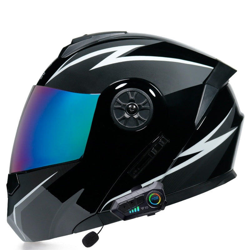 KTVMOTO Dual-Visor Bluetooth Flip-Up Motorcycle Helmet - I232