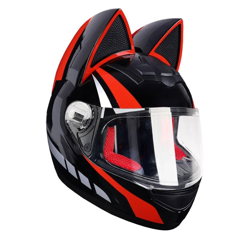 DOT certified cat ear full-face motorcycle helmet-I02