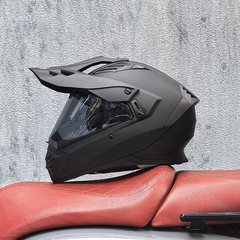 KTVMOTO Classic Black Dual-Sport Motorcycle Helmet-I225