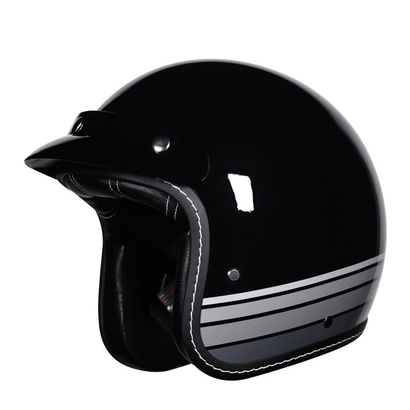 KTVMOTO Retro Open Face Motorcycle Helmet with Sun Visor for Cruiser Riders-I241