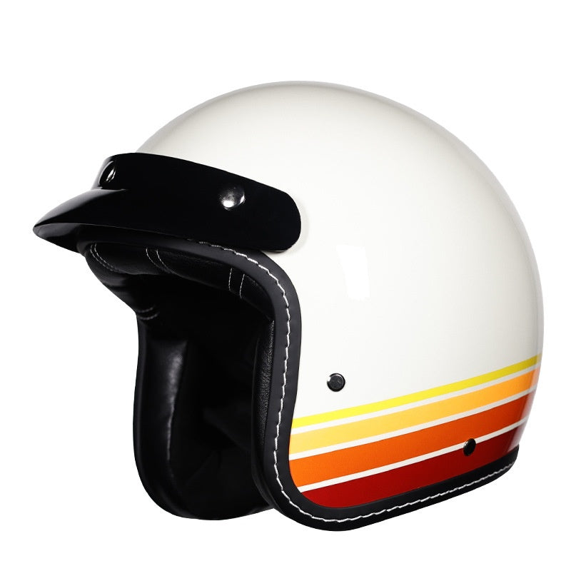 KTVMOTO Retro Open Face Motorcycle Helmet with Sun Visor for Cruiser Riders-I241