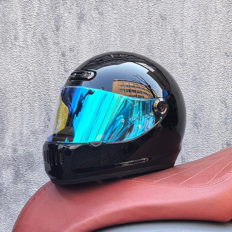 KTVMOTO Retro Full Face Motorcycle Helmet with Clear Visor for Street Riding-I237