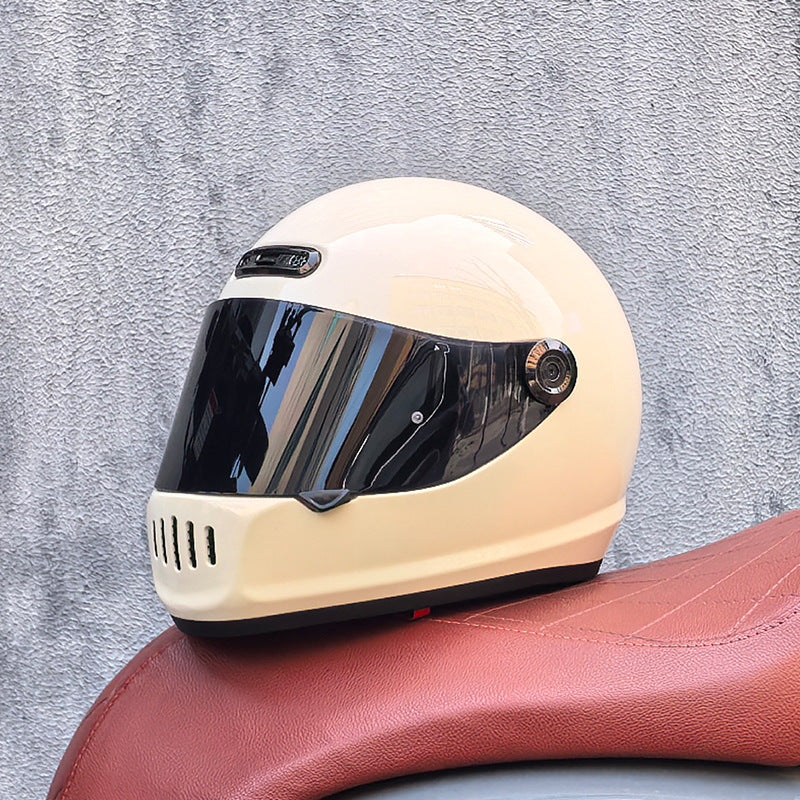 KTVMOTO Retro Full Face Motorcycle Helmet with Clear Visor for Street Riding-I237