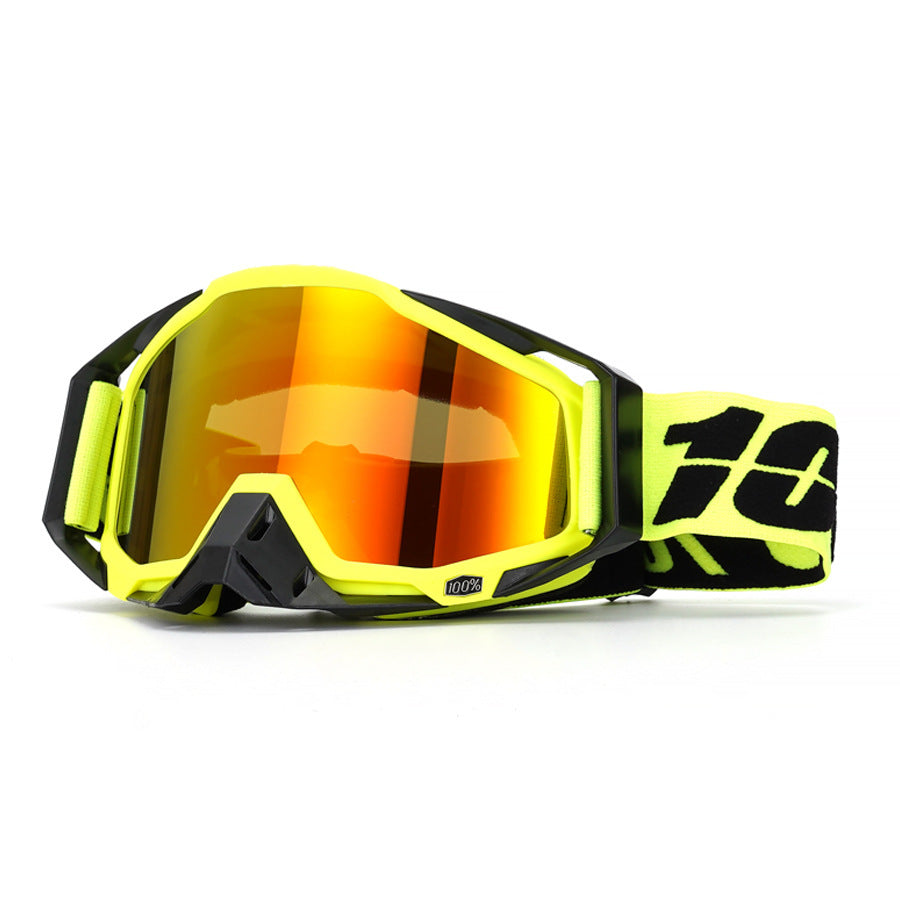 KTVMOTO Motorcycle goggles in a yellow and blue color scheme-H08