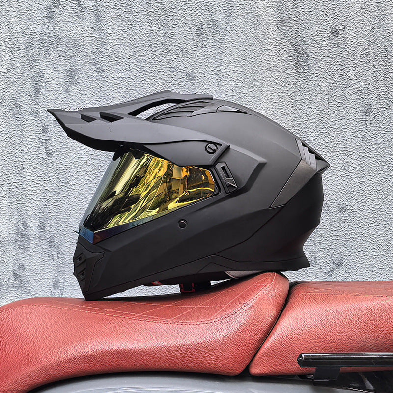 KTVMOTO Classic Black Dual-Sport Motorcycle Helmet-I225