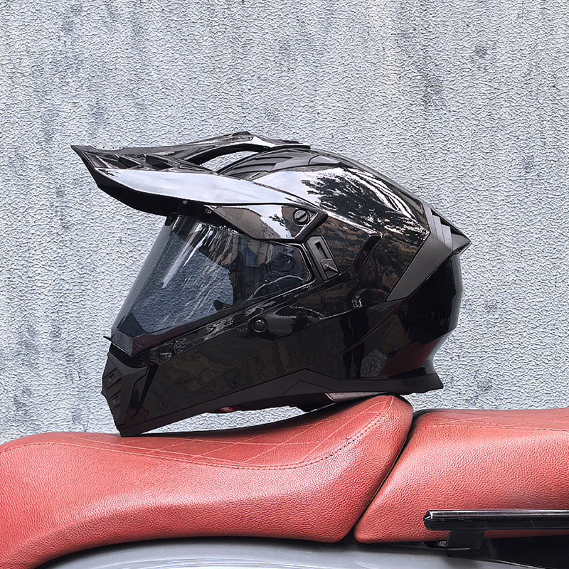 KTVMOTO Classic Black Dual-Sport Motorcycle Helmet-I225
