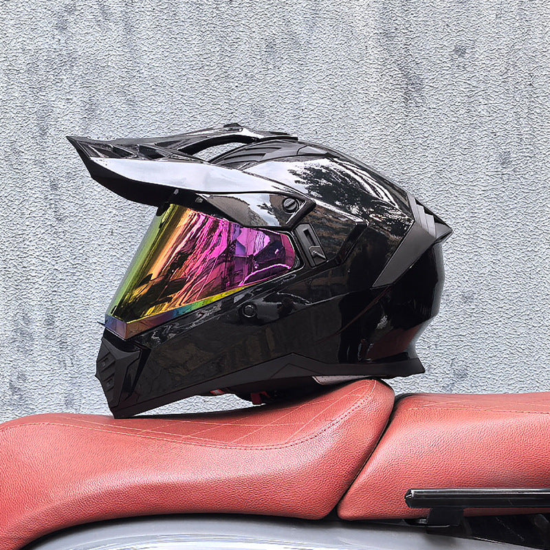 KTVMOTO Classic Black Dual-Sport Motorcycle Helmet-I225