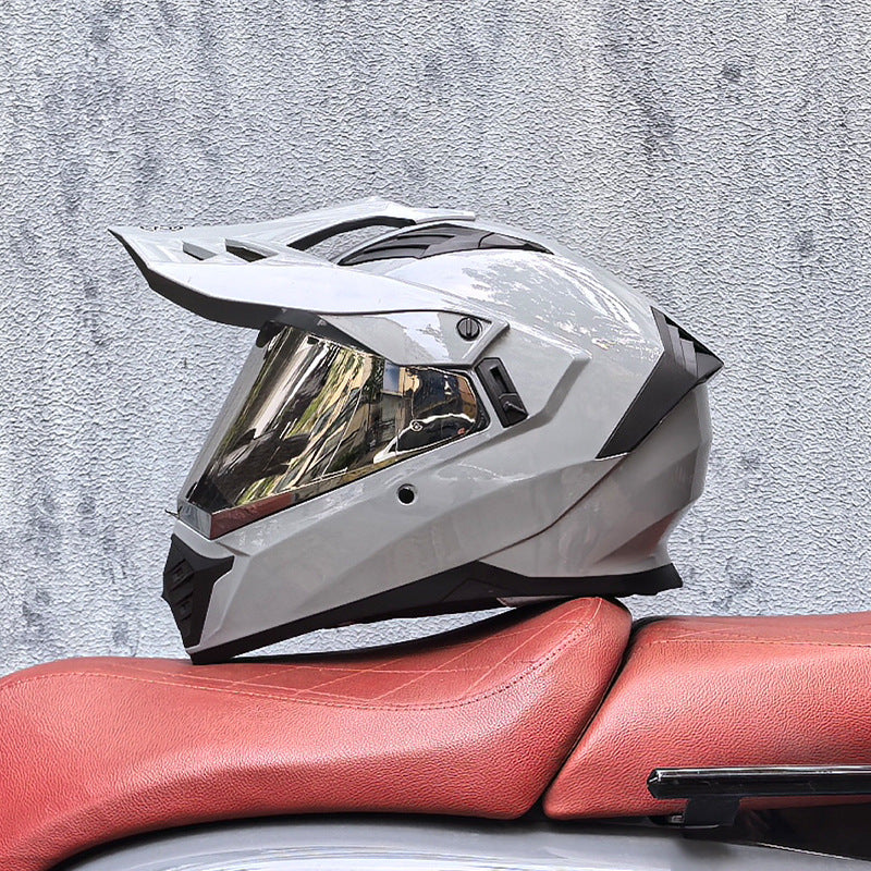 KTVMOTO Adventure Full Face Motorcycle Helmet with Peak Visor for Riding-I228