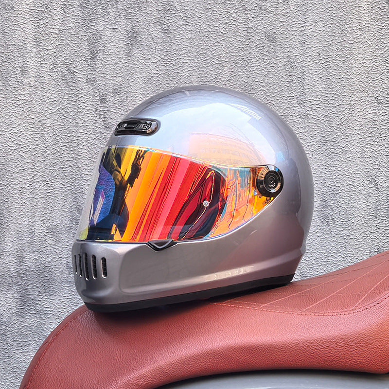 KTVMOTO Retro Full Face Motorcycle Helmet with Clear Visor for Street Riding-I237