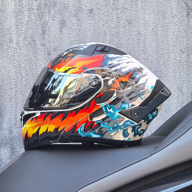 KTVMOTO Modular Full Face Motorcycle Helmet with Flip-Up Design-I253